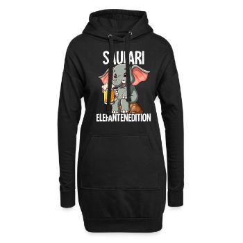 Saufari Elefantenedition Elefant Bier - Hoodie-Kleid - Schwarz - Vorne