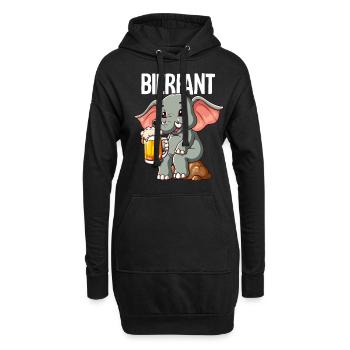 Bierfant Elefant Bier - Hoodie-Kleid - Schwarz - Vorne