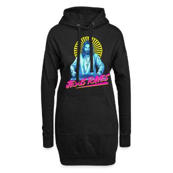 Rave, Techno, House, Party, EDM, Festival, Goa, Electro - Sweat-shirt à capuche long Femme - noir - Devant