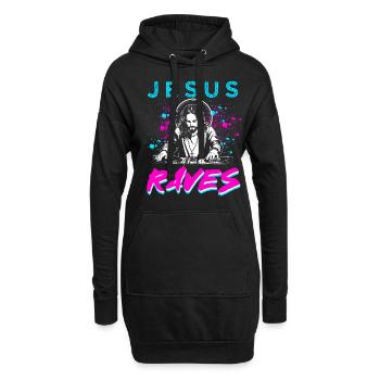 Rave, Techno, House, Party, EDM, Festival, Goa, Electro - Sweat-shirt à capuche long Femme - noir - Devant
