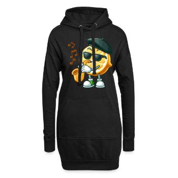 Cooler Saxophon Spielender Zitruscharakter - Hoodie-Kleid - Schwarz - Vorne