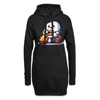 Soirée feu de camp avec jolie guimauve - Sweat-shirt à capuche long Femme - noir - Devant