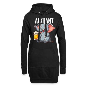 Alkifant Elefant Bier - Hoodie-Kleid - Schwarz - Vorne