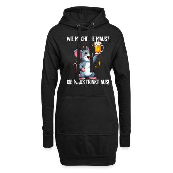 Saufmaus Wie Macht Die Maus - Hoodie-Kleid - Schwarz - Vorne