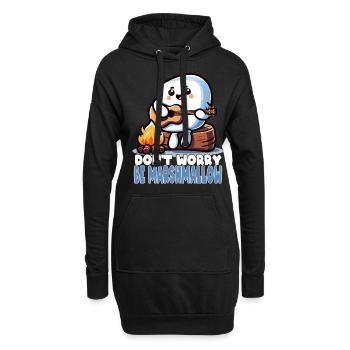 Insouciant comme une guimauve avec une guitare - Sweat-shirt à capuche long Femme - noir - Devant