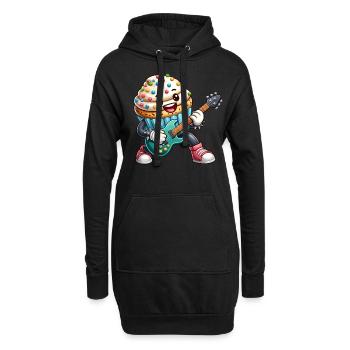 Dessin de bascule de cupcake mignon - Sweat-shirt à capuche long Femme - noir - Devant