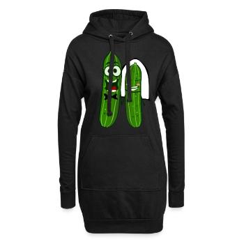 Mariage de marié de mariée de concombre - Sweat-shirt à capuche long Femme - noir - Devant