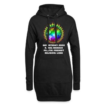 contre le racisme, contre la droite, contre les nazis, l’amour - Sweat-shirt à capuche long Femme - noir - Devant