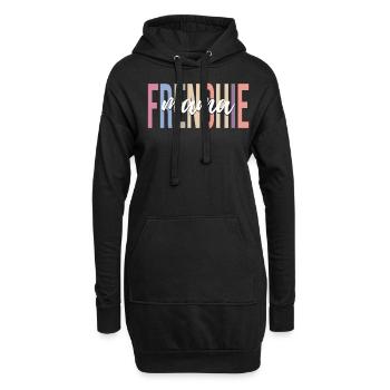 Bouledogue français amoureux Chien français - Sweat-shirt à capuche long Femme - noir - Devant