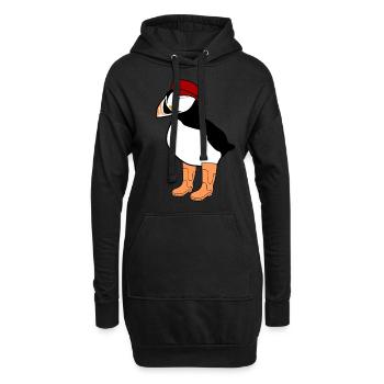 Puffin with Rain Boots Puffins - Hoodie-Kleid - Schwarz - Vorne