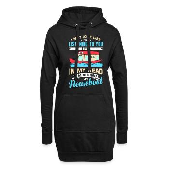 Witziger Hausboot Spruch - Hoodie-Kleid - Schwarz - Vorne