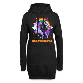 Goth Rock Satan Einhorn Festivals Death Metal - Hoodie-Kleid - Schwarz - Vorne