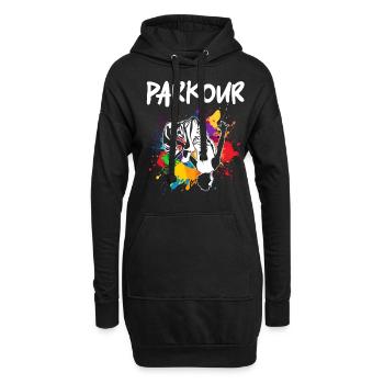 Parkour, Freerunning, Street Workout, Acrobatique - Sweat-shirt à capuche long Femme - noir - Devant