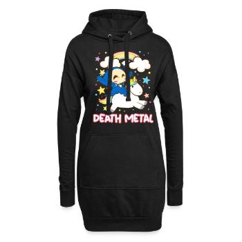Goth Rock Satan Einhorn Festivals Death Metal - Hoodie-Kleid - Schwarz - Vorne