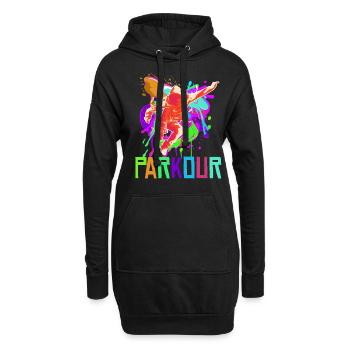 Parkour, Freerunning, Street Workout, Acrobatique - Sweat-shirt à capuche long Femme - noir - Devant