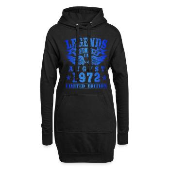 Les légendes sont nées en Août 1972 Anniversaire - Sweat-shirt à capuche long Femme - noir - Devant