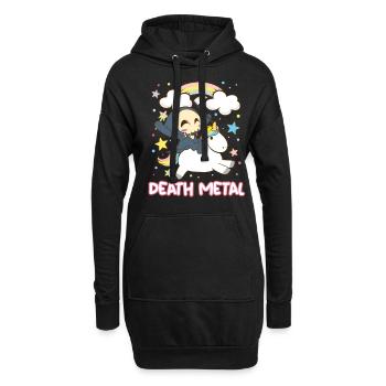 Goth Rock Satan Einhorn Festivals Death Metal - Hoodie-Kleid - Schwarz - Vorne