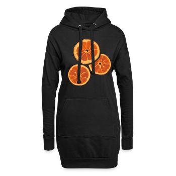 Séchage des fruits secs à l’orange - Sweat-shirt à capuche long Femme - noir - Devant