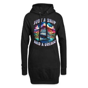 Les croisiéristes de croisière juste un navire et un rêve - Sweat-shirt à capuche long Femme - noir - Devant