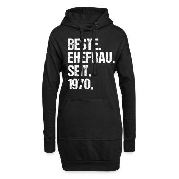 Meilleure épouse de la Saint-Valentin depuis 1970 - Sweat-shirt à capuche long Femme - noir - Devant