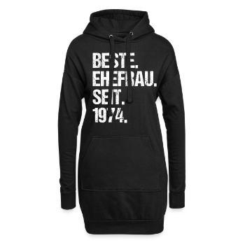 Meilleure épouse de la Saint-Valentin depuis 1974 - Sweat-shirt à capuche long Femme - noir - Devant