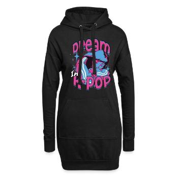 KPop rêve de musique coréenne dans la K-Pop - Sweat-shirt à capuche long Femme - noir - Devant