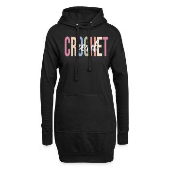 Crochet Tricot Yarn Lover - Sweat-shirt à capuche long Femme - noir - Devant