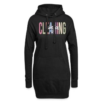 Équipe de nettoyage du concierge de l’école - Sweat-shirt à capuche long Femme - noir - Devant