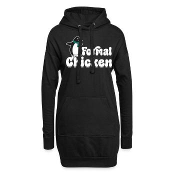 Drôle Meme Penguin Lover Poulet formel Illust - Sweat-shirt à capuche long Femme - noir - Devant