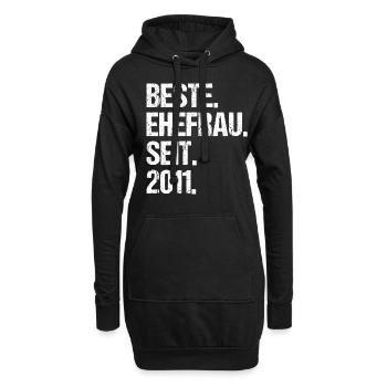 Meilleure épouse de la Saint-Valentin depuis 2011 - Sweat-shirt à capuche long Femme - noir - Devant