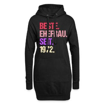 Meilleure épouse de la Saint-Valentin depuis 1972 - Sweat-shirt à capuche long Femme - noir - Devant