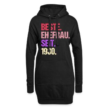 Valentinstag Beste Ehefrau Seit 1980 - Hoodie-Kleid - Schwarz - Vorne