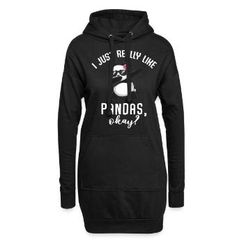 Panda Panda Ours Drôle - Sweat-shirt à capuche long Femme - noir - Devant
