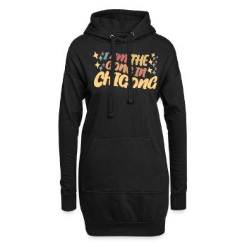 Qigong Qi Gong Thai Chi Chigong - Hoodie-Kleid - Schwarz - Vorne