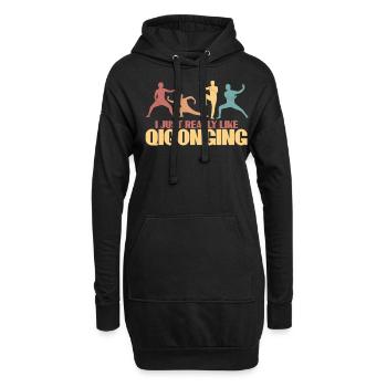 Qi Gong Qigong Thai Chi Chigong - Hoodie-Kleid - Schwarz - Vorne