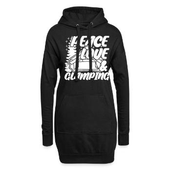 Glamping Camping Camping-car Camping-car - Sweat-shirt à capuche long Femme - noir - Devant