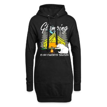 Glamping Camping Camper Tente de randonnée - Sweat-shirt à capuche long Femme - noir - Devant
