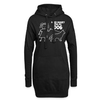 Chiens Chien Berger Allemand Berger Blanc - Sweat-shirt à capuche long Femme - noir - Devant