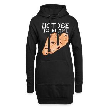 dummes, peinliches, Laktosetolerant Geek - Hoodie-Kleid - Schwarz - Vorne