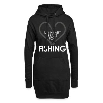 Fisherman Planter Fish Fishing Rod Pike - Hoodie Dress - black - Front