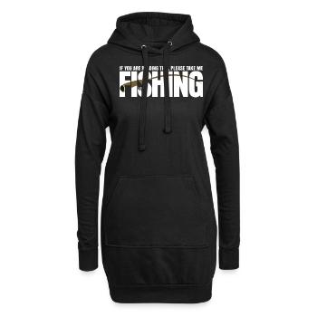 Fishing Rod Fisherman Pike Fish - Hoodie Dress - black - Front