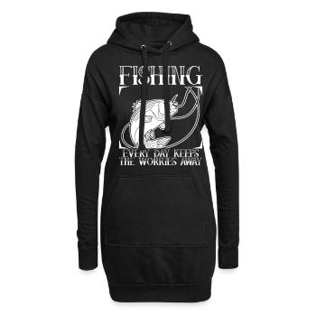 Fisherman Pike Fish Fishing Rod Carp - Hoodie Dress - black - Front