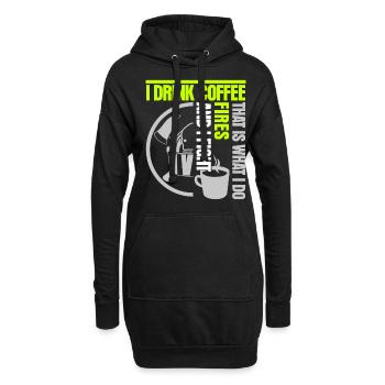 Fireman Youth Fire Brigade Firefighter - Hoodie-Kleid - Schwarz - Vorne