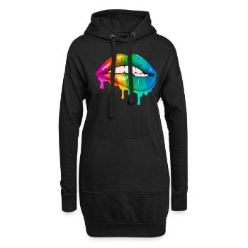 Gender Lesben, Schwule, Trans, Queer Regenbogen - Hoodie-Kleid - Schwarz - Vorne