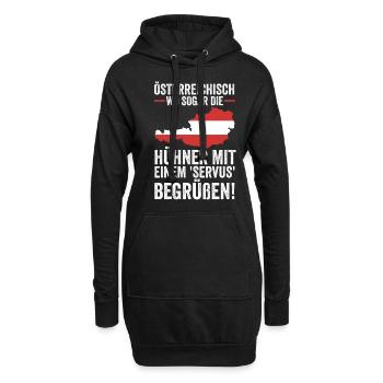 Autrichiens Autriche - Sweat-shirt à capuche long Femme - noir - Devant