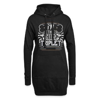 Je suis le troisième triplet 7 - Sweat-shirt à capuche long Femme - noir - Devant