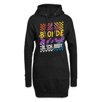 Retro-Design: Strandblond, Schlecht Gebaut – - Hoodie-Kleid - Schwarz - Vorne