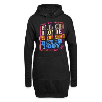 Retro-Design: Strandblond, Schlecht Gebaut – - Hoodie-Kleid - Schwarz - Vorne
