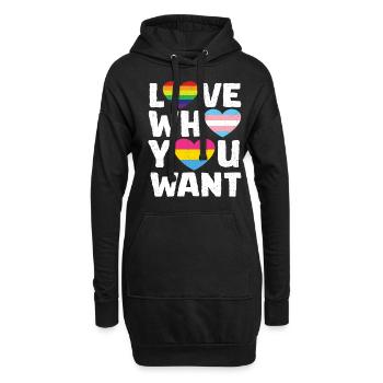 Liebe Wen Du Willst Gay Pride Monat - Hoodie-Kleid - Schwarz - Vorne