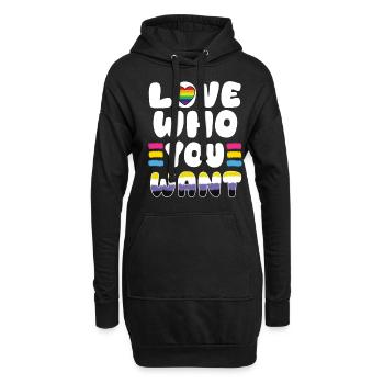 Liebe Wen Du Willst – Gay Pride Monat - Hoodie-Kleid - Schwarz - Vorne
